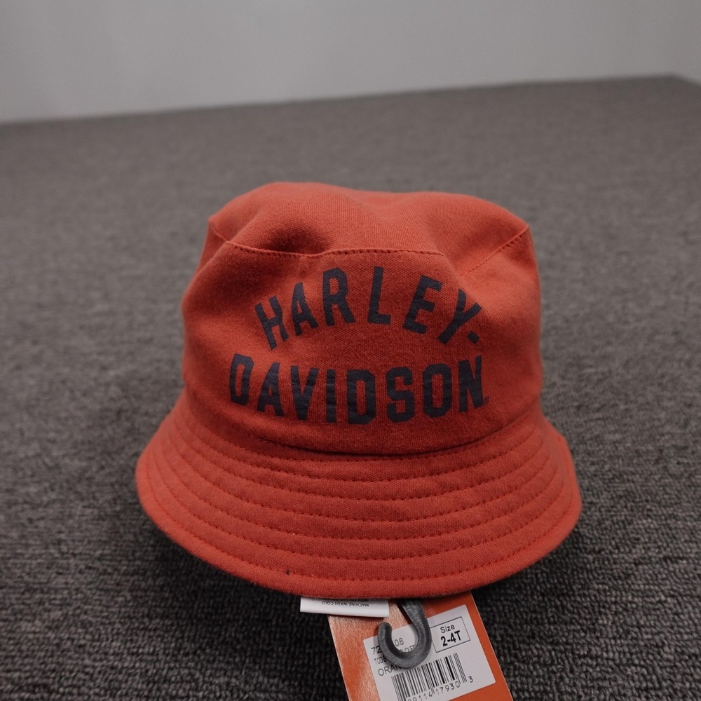 Harley-Davidson Hat Bucket Toddler Boys Small Camo Orange Reversible Logo - Picture 7 of 8
